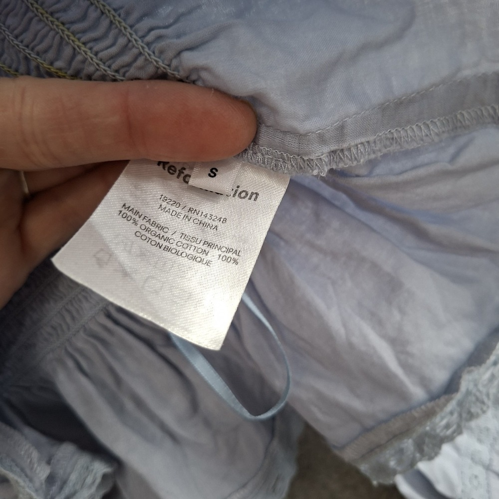 Reformation Light Lavender Smocked Peasant Blouse - Picture 6 of 7
